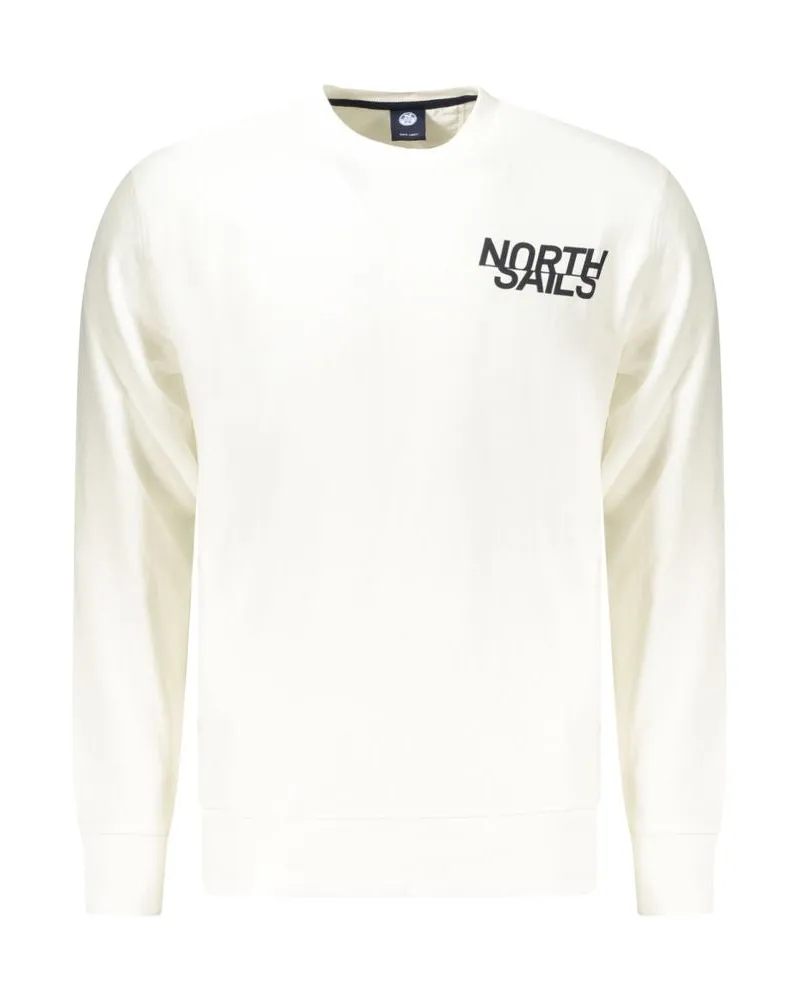 North Sails Weißer Baumwoll-Herren-Sweatshirt Weiß