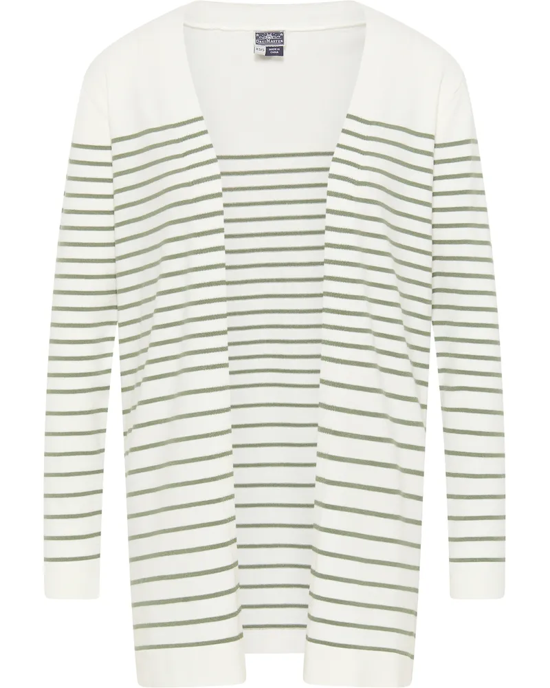 DreiMaster Cardigan Damen Wollweiss Oliv Wollweiß