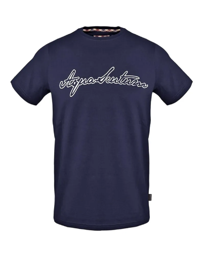 Aquascutum T-Shirt für Herren, Logo (Marine Marineblau