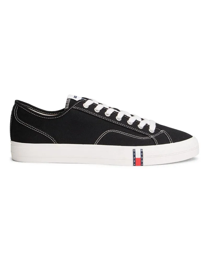 Tommy Hilfiger Sneaker für Herren, Canvas, Flach (Schwarz Schwarz