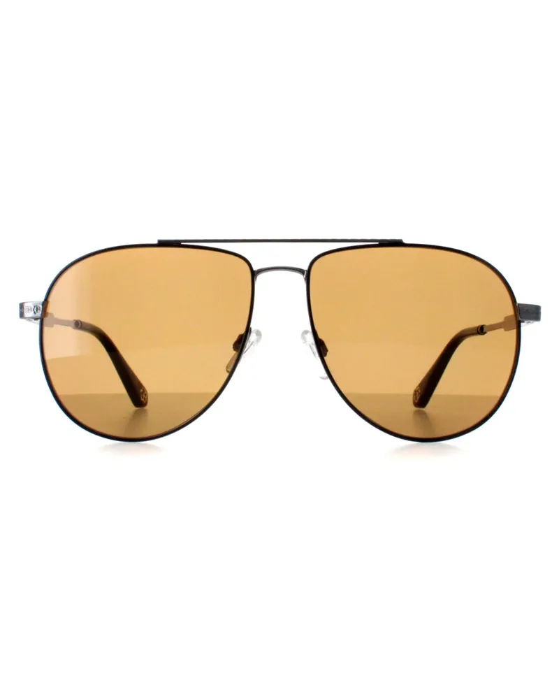 Ted Baker TB1691 Maeve 901 gunmetal mit schwarz lackiertem Rand braun Sonnenbrille Schwarz
