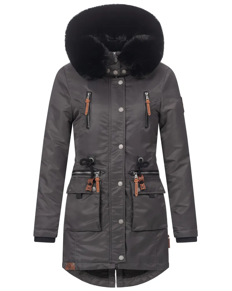NAVAHOO Mangala Princess Damen Winterjacke – warm & stylisch Grau
