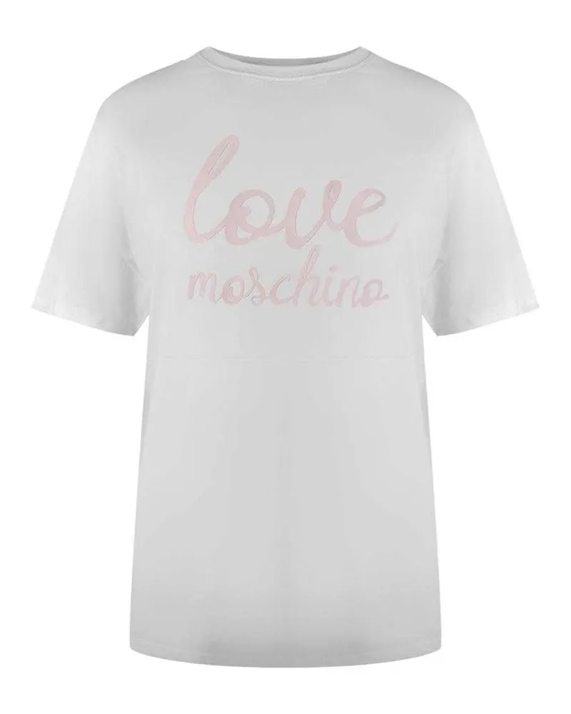 Moschino Love" T-Shirt für Damen, Baumwolle, Leger (Weiß Weiß