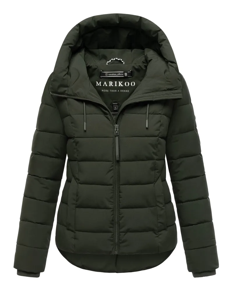 Marikoo Steppjacke Tayenaa mit Kapuze und fleecegefütterten Taschen - Grün Grün