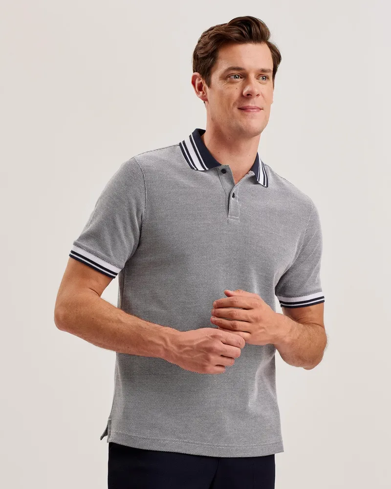 Ted Baker Phenes Herrenpoloshirt, regular fit, strukturiert - Marineblau Marineblau
