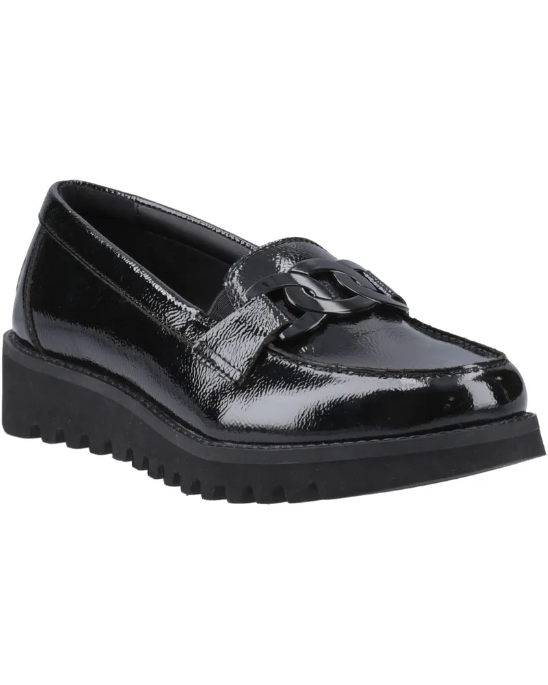 Hush Puppies Francis Patent-Lederloafer für Mädchen - Schwarz Schwarz