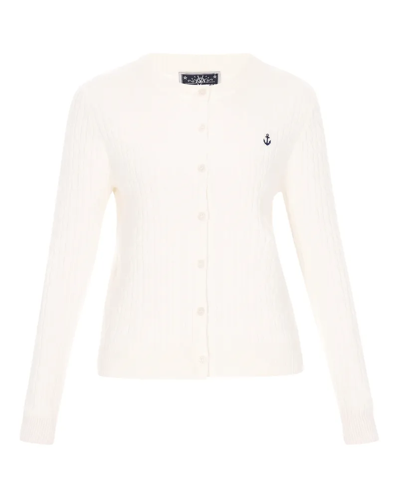 DreiMaster Strickjacke Frauen cremefarben Wollweiß