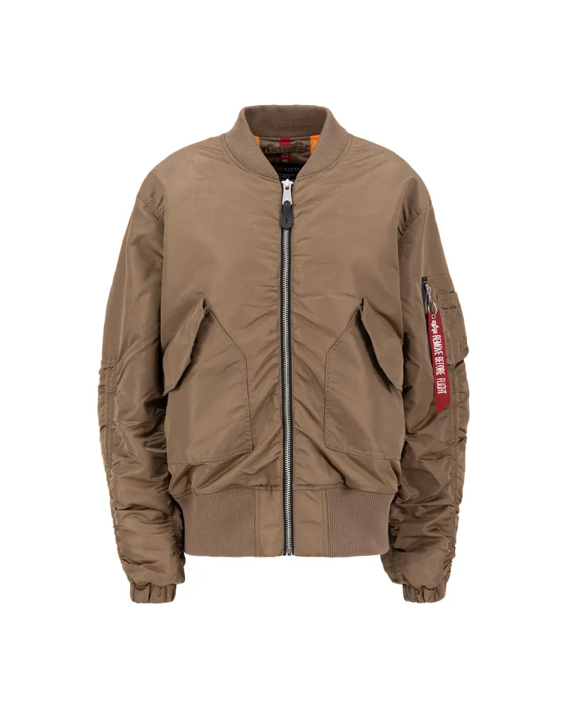 Alpha Industries CWU MA-1 No Cords Bomber Jacket Women Braun