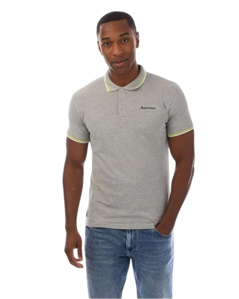 Aquascutum Poloshirt für Herren, Schmal, kurzärmlig (Grau Grau