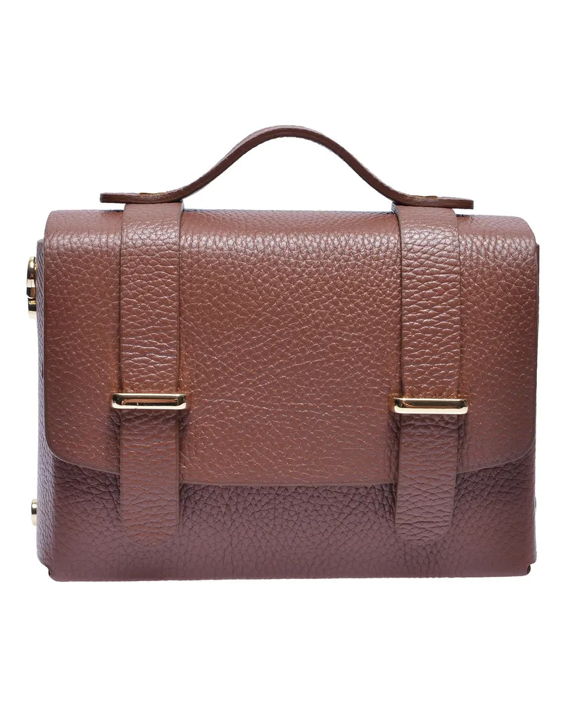 Luisa Vannini Kastanienbraun Rindsledertasche Dunkelbraun