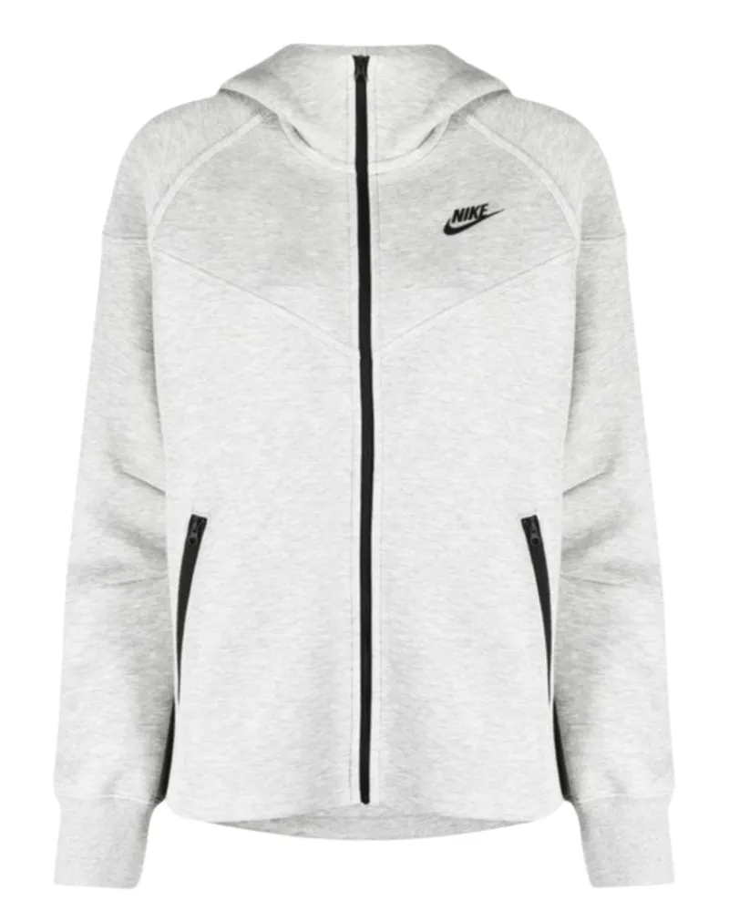 Nike Hellgrauer Hoodie Mit Reißverschluss Grau