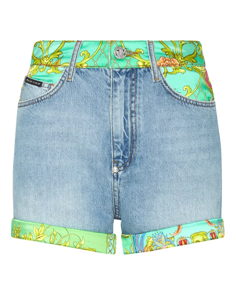 Philipp Plein New Baroque Jeansshorts - Blau Blau
