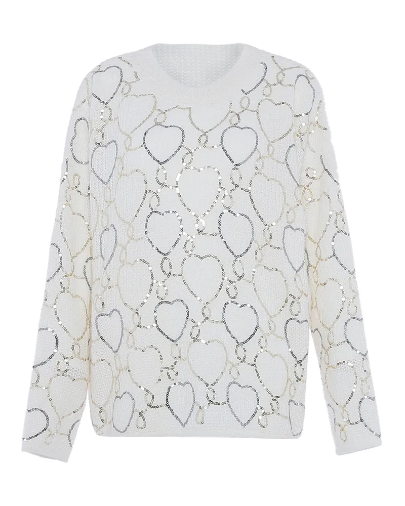 FAINA Pullover Damen Wollweiß Wollweiß