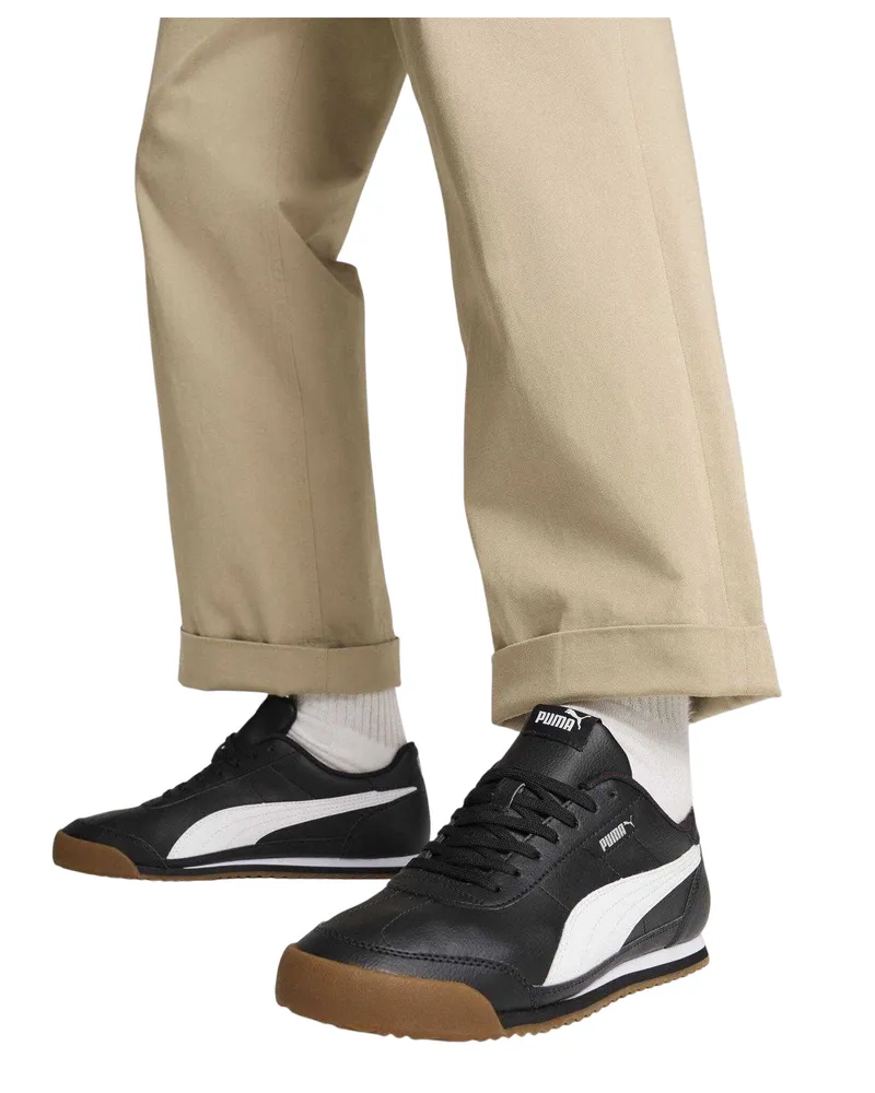 Puma Turino II" Schuhe für Herren, Leder, Low Rise (Schwarz/Weiß Schwarz