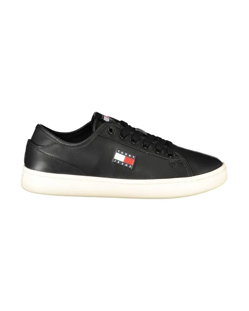 Tommy Hilfiger Schwarze Polyurethan Damen Sneakers Schwarz