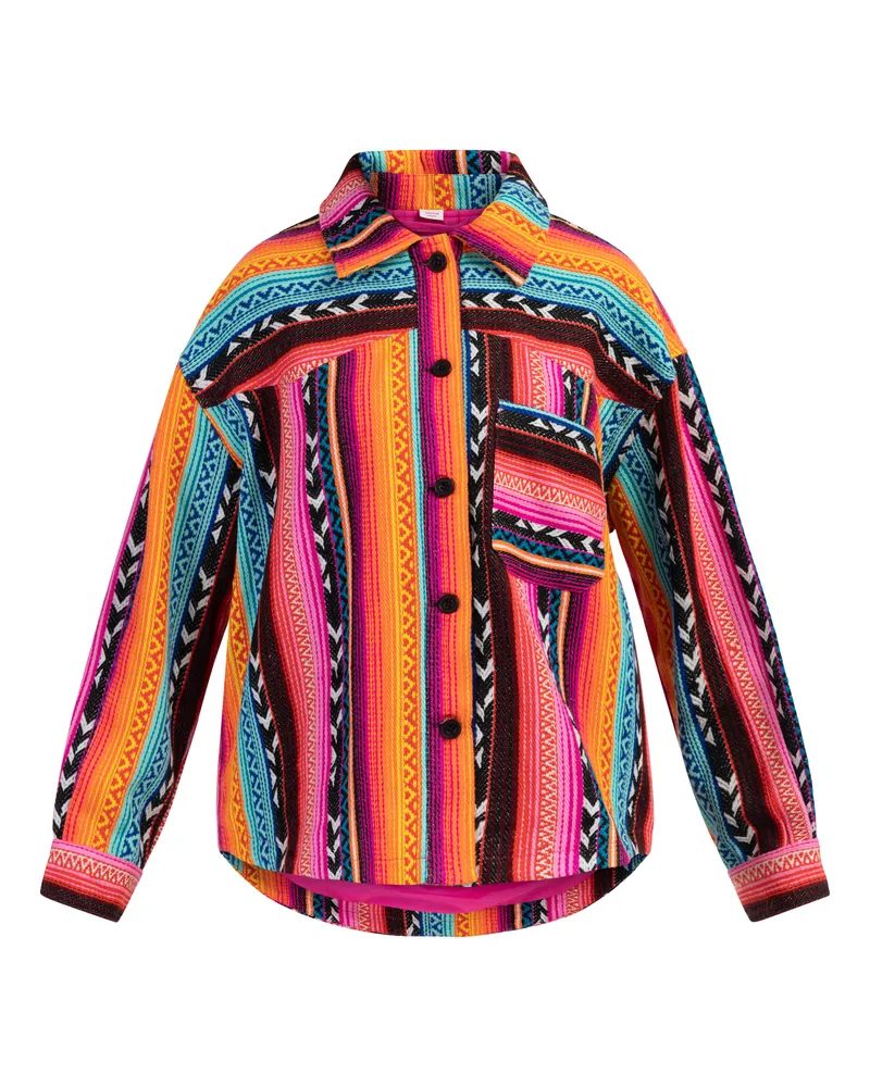 My Mo Hemdjacke Damen Mehrfarbig Neon Pink Mehrfarbig