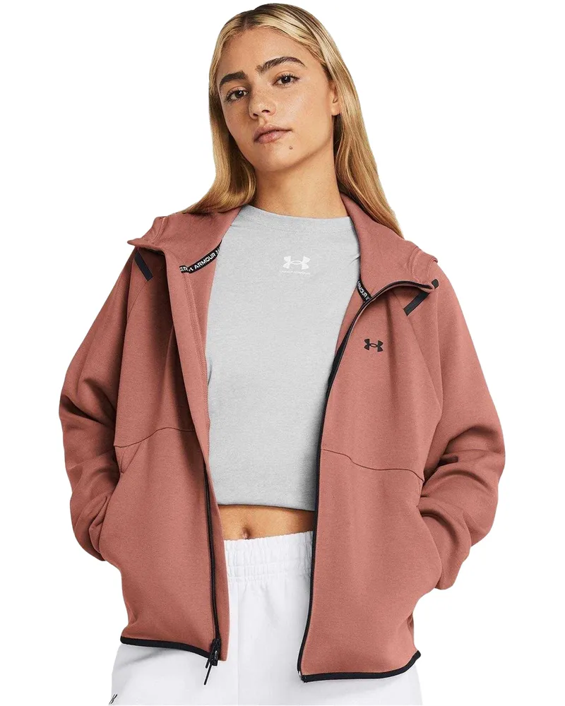 Under Armour Hoodie mit durchgehendem Reißverschluss für Damen, Raglanärmel (Pink meliert Rosa