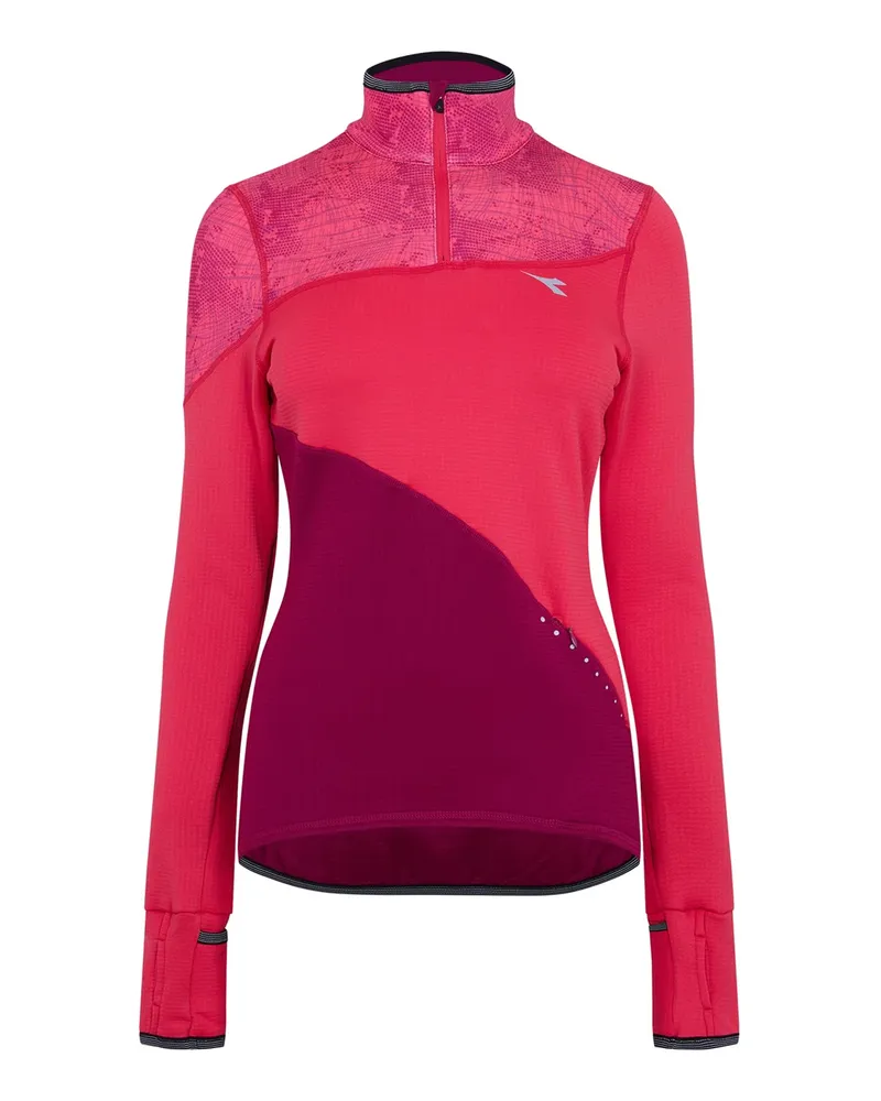 Diadora T-Shirt für Damen, Hochleistungsmaterial (Rot Rot