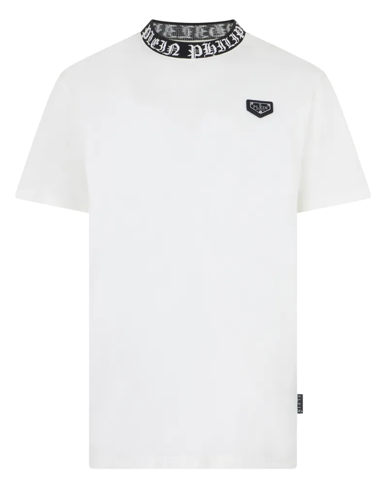 Philipp Plein Kurzarm-Rundhals-T-Shirt Weiß