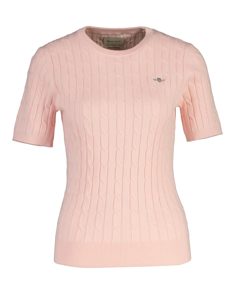 Gant Stretch Cotton Cable C-Neck T-Shirt Rosé