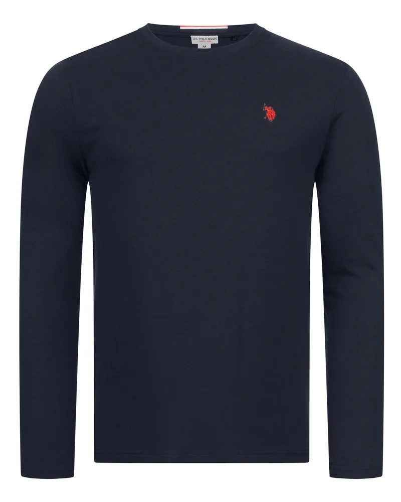 U.S. Polo Assn.  Herren Longsleeve Basic Shirt aus 100 % Baumwolle Blau