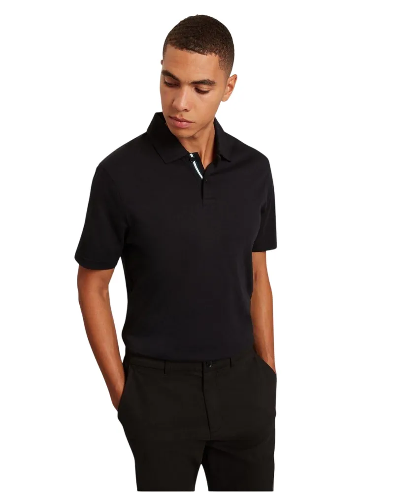 Ted Baker Poloshirt für Herren, Mercerisierte Baumwolle (Schwarz Schwarz