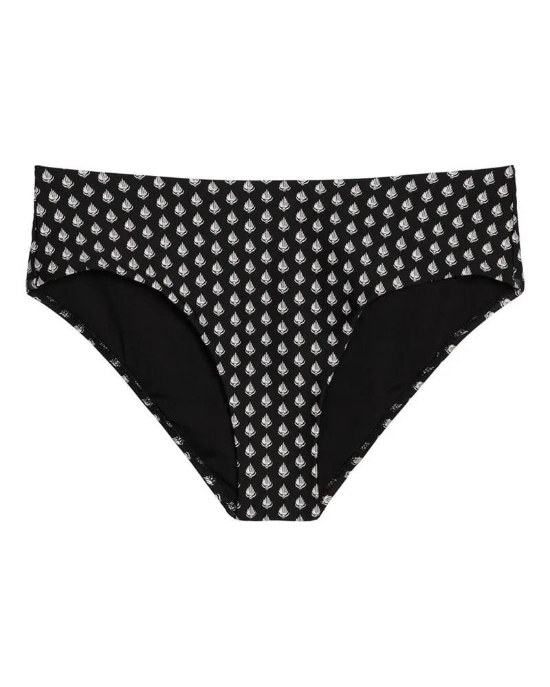 Marc O'Polo Marc O'Polo Damen Bikini-Hose Palm Border GeoBikini Slip, Bikini Unterteil, Bikinihose Schwarz