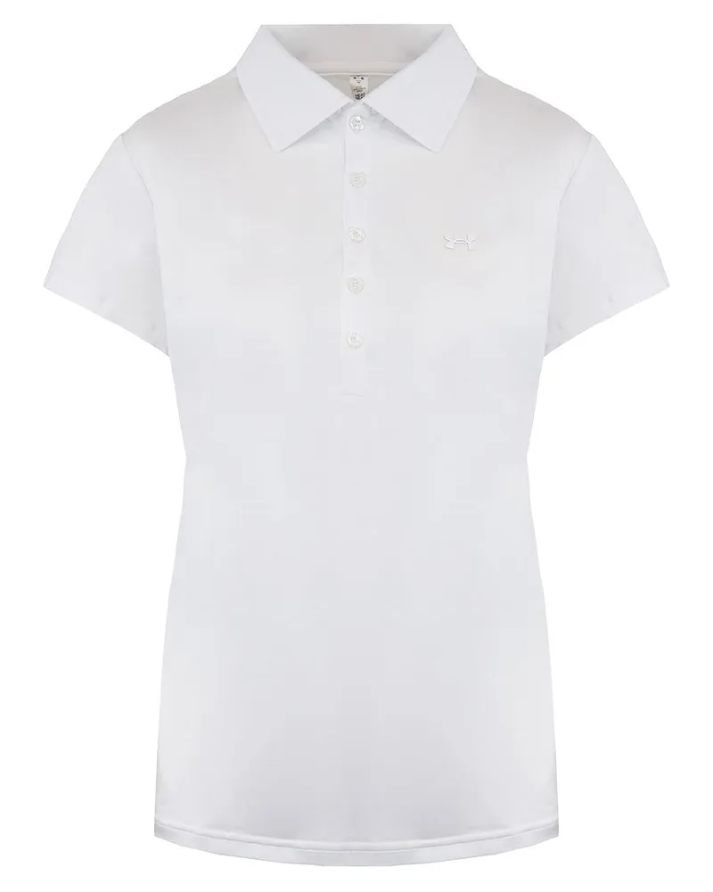 Under Armour Golf Heatgear Kurzarm weiße Frauenpolo -Hemd 1272336 100 Weiß