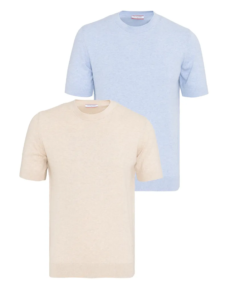 Felix Hardy Basic-Strick-T-Shirt, 2er-Pack - Blau Blau