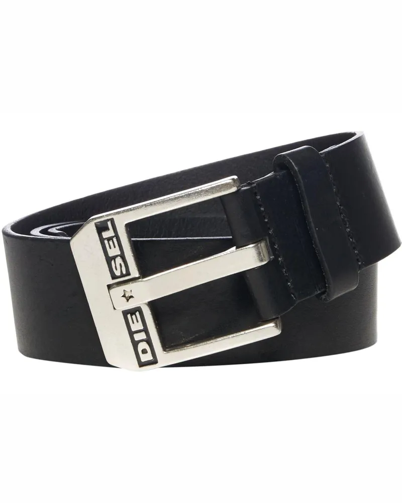 Diesel Bluestar" Gürtel für Herren, Büffelleder (Schwarz Schwarz