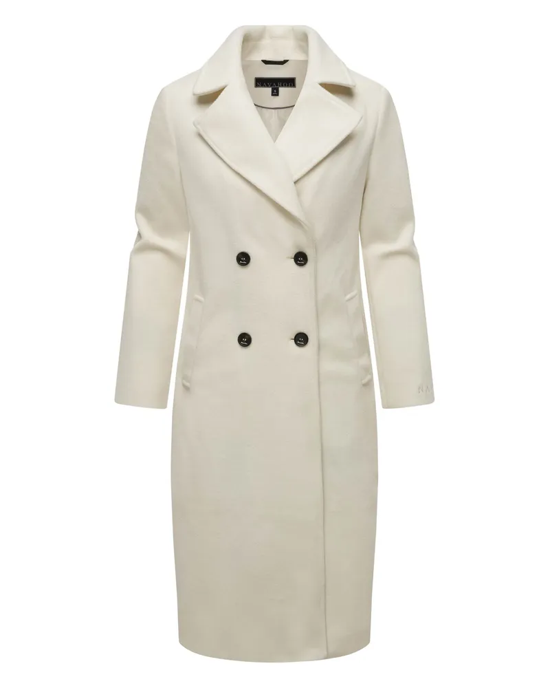 NAVAHOO Damen Mantel Sternlein im Trenchcoat-Stil Weiß