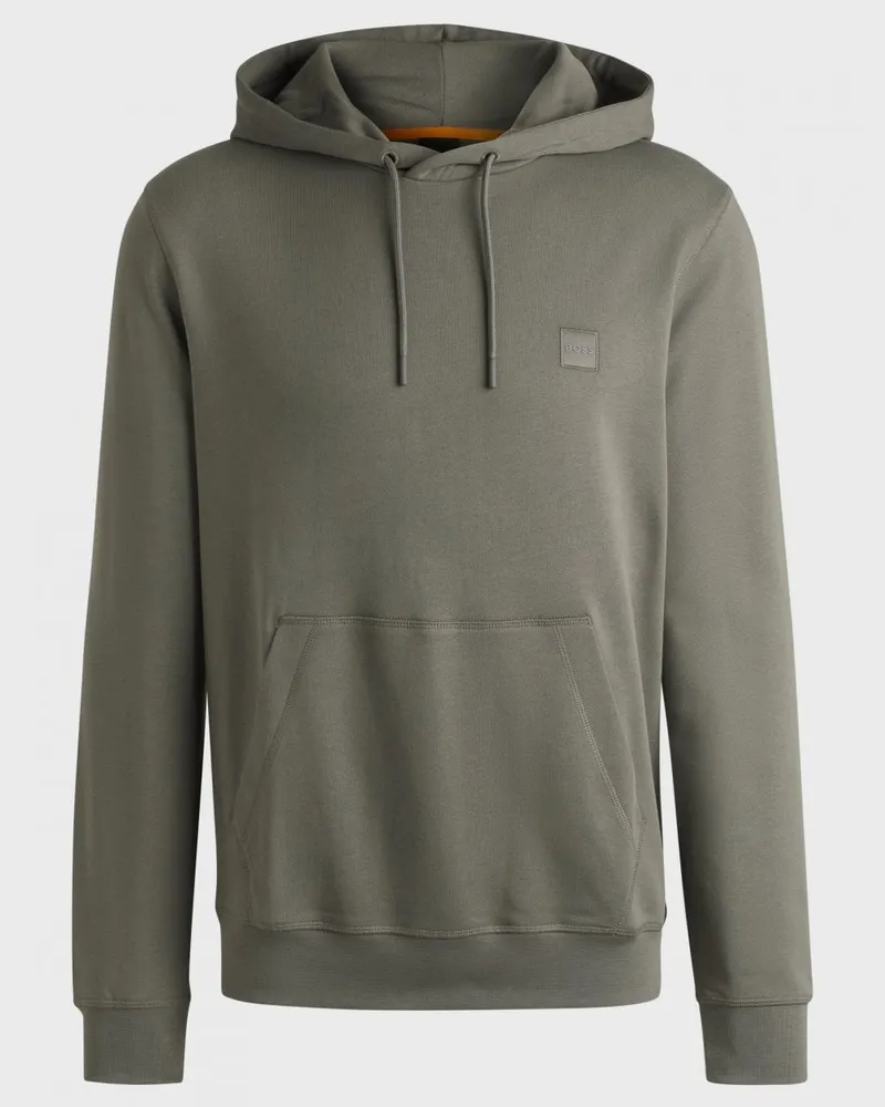 HUGO BOSS Wetalk Herren Pullover Hoodie mit Logo-Patch Grau