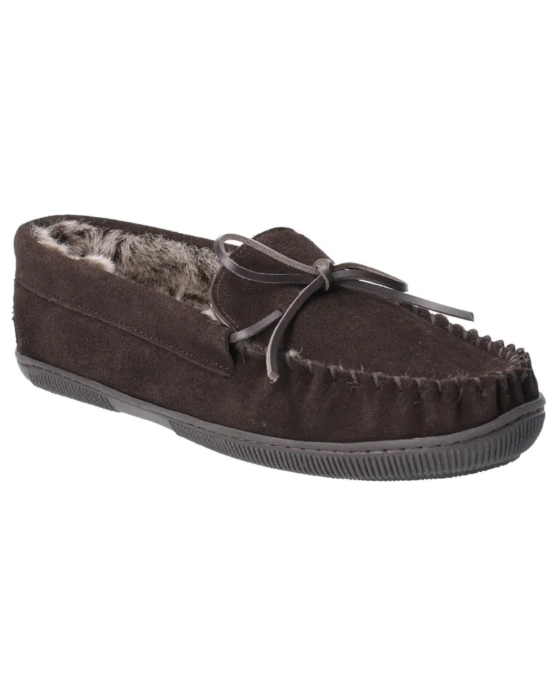 Hush Puppies Herren Ace Slip On Leder Pantoffel (Schokolade Schokoladenbraun