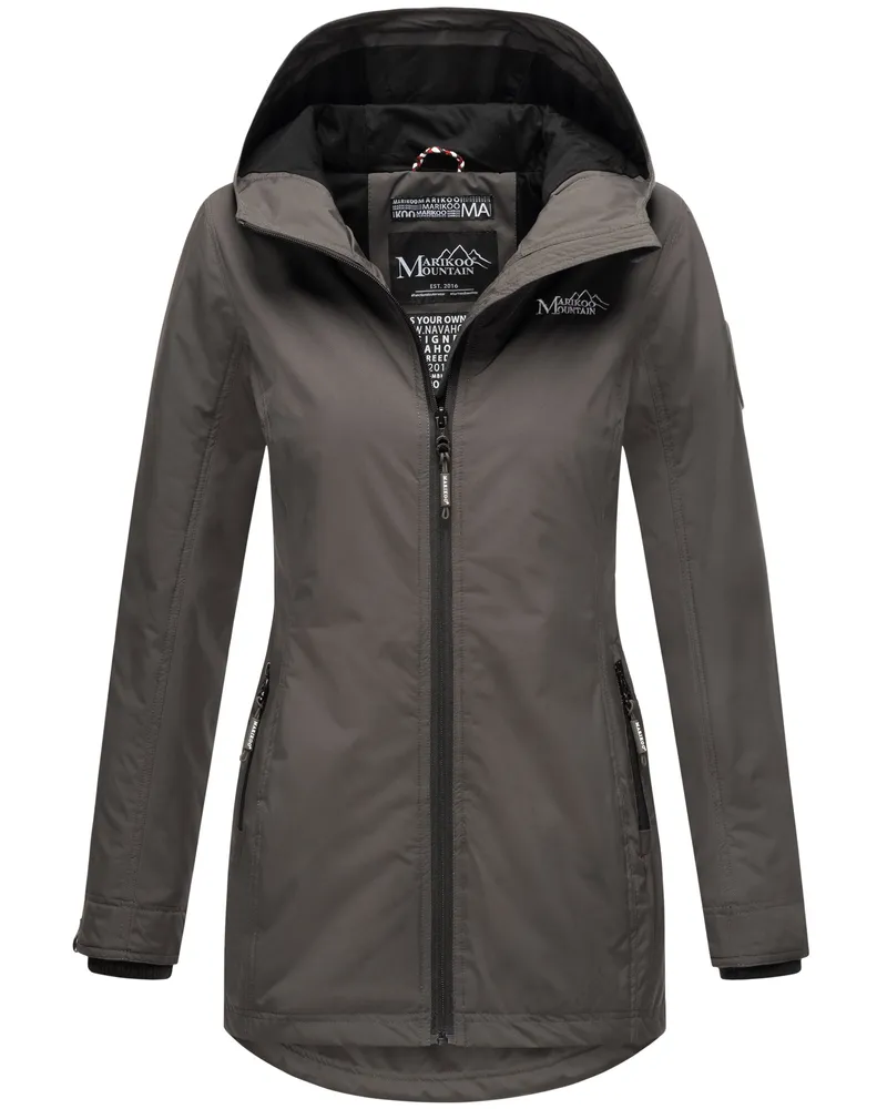 Marikoo Damen Übergangsjacke Honigbeere mit Kapuze Schwarz