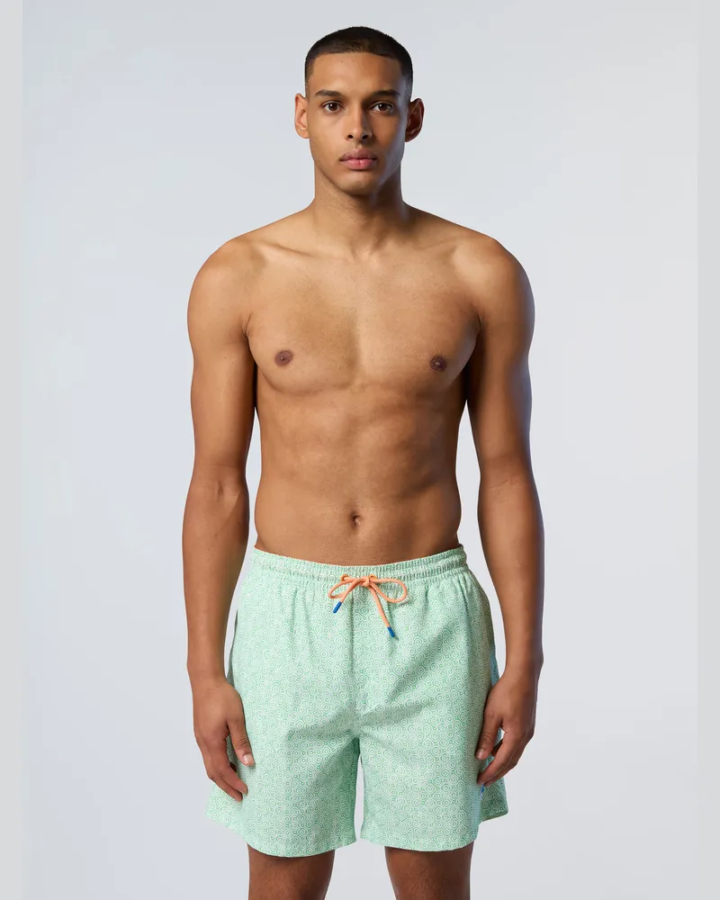 North Sails Badeshorts Grafischer Druck Hellgrün