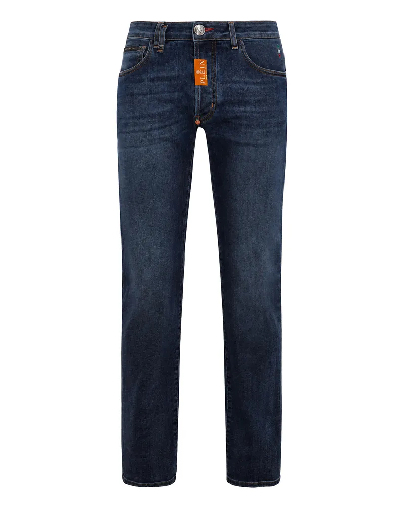 Philipp Plein Straight Supreme Fit Jeans - Blau Blau