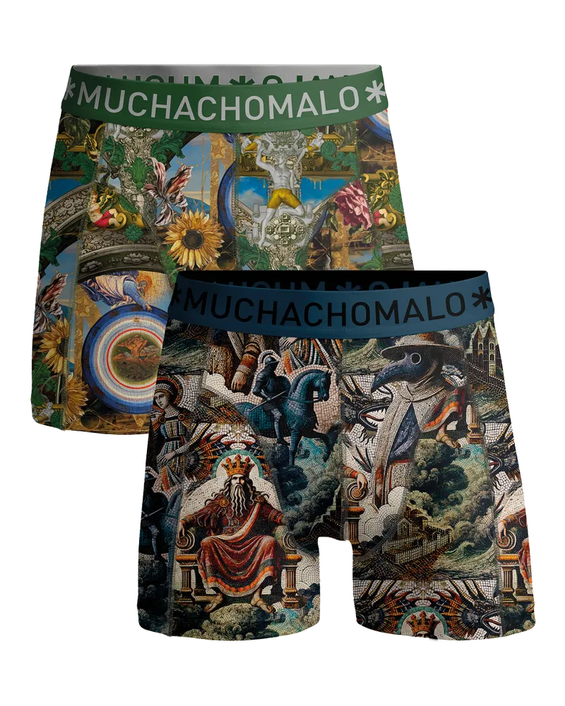 Muchachomalo Herren Boxer Shorts - 2er Pack - Herren Unterwäsche Mehrfarbig