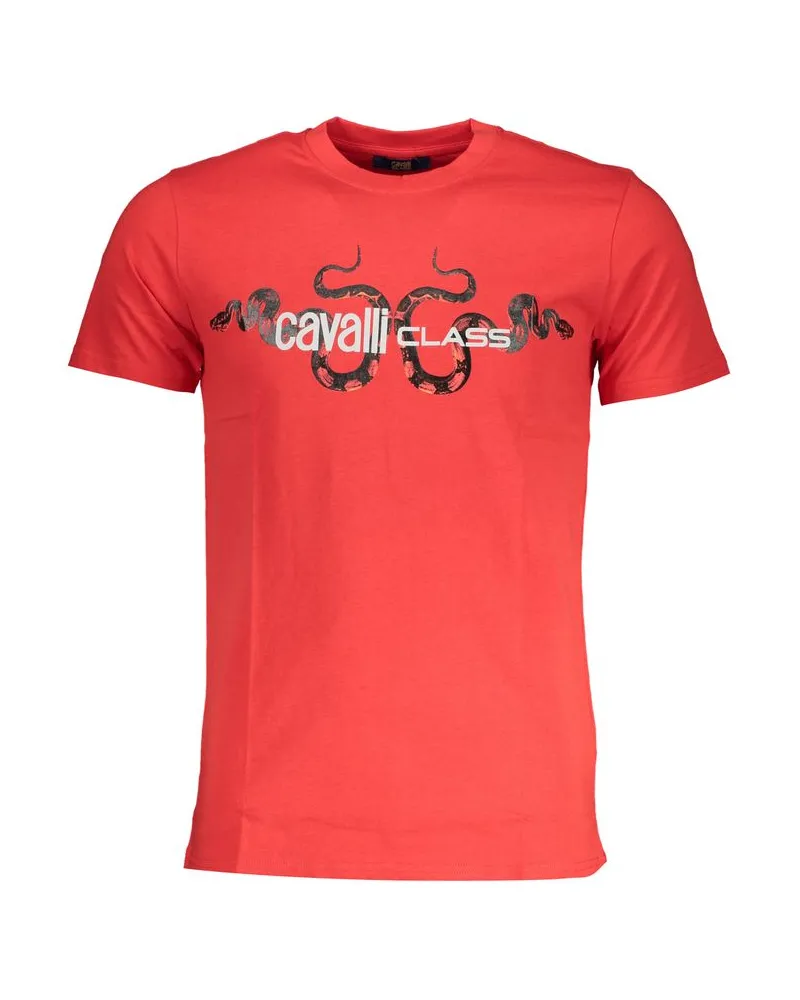 Roberto Cavalli Rosso Baumwolle Herren T-Shirt Rot