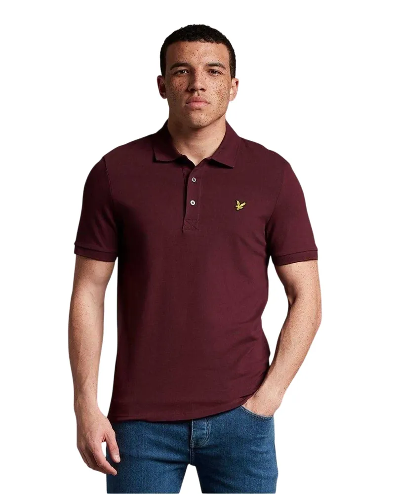 Lyle & Scott Poloshirt für Herren, kurzärmlig (Burgunderrot Bordeaux