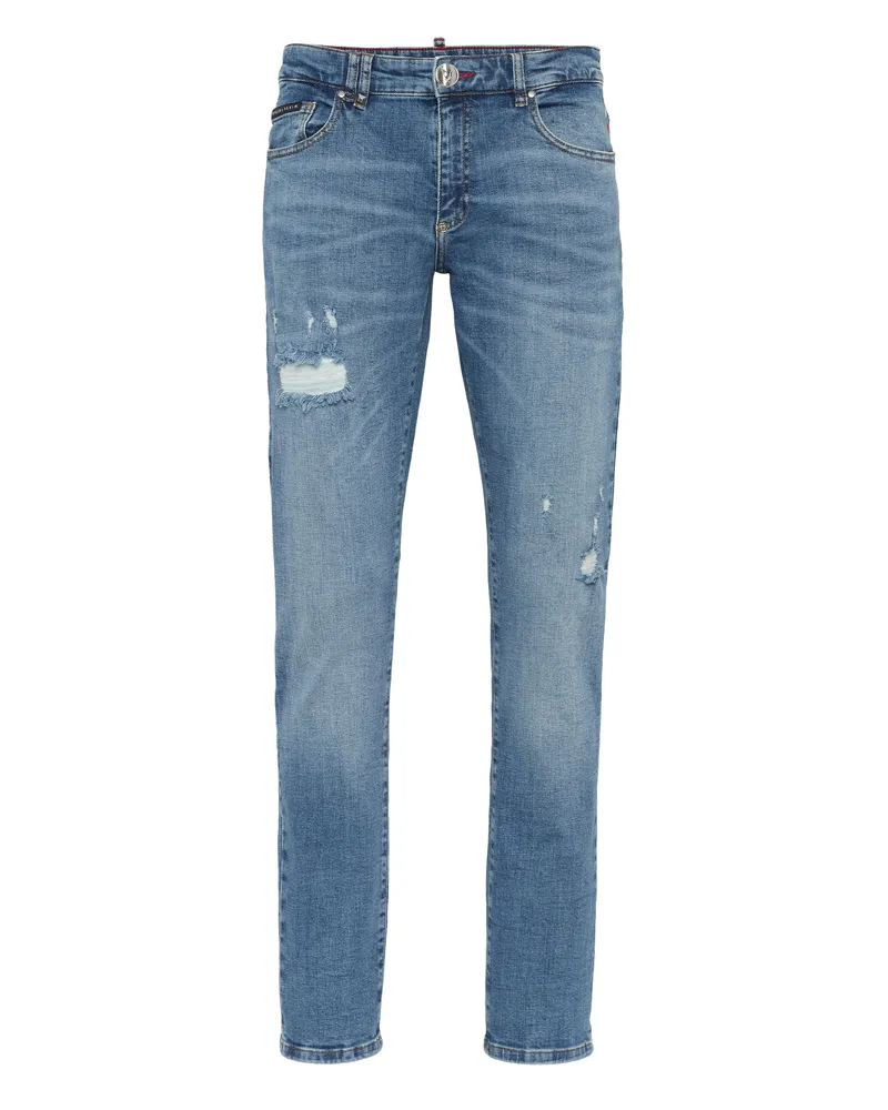 Philipp Plein Supergerader Schnitt Blau