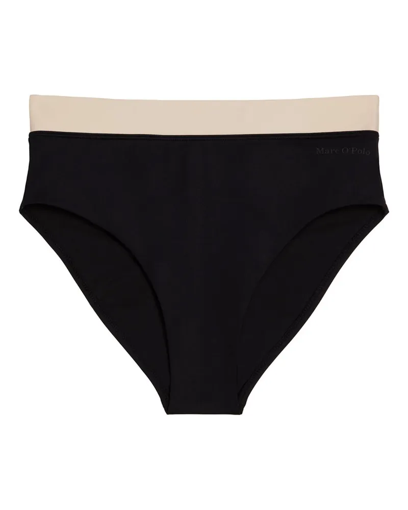 Marc O'Polo Bikinihose mit kontrastierendem Einfassungssaum - Schwarz Schwarz