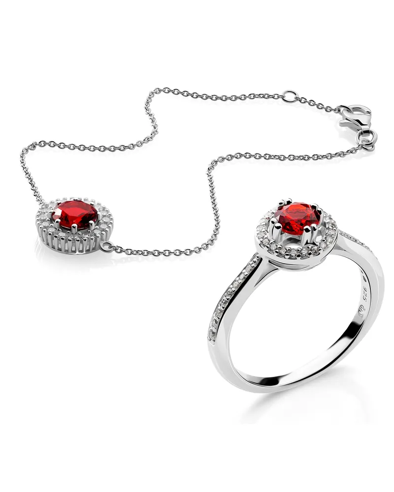 Orphelia Kaia' Damen-Set aus 925er Sterlingsilber: Armband + Ring - Silber SET-7477/RU Silber