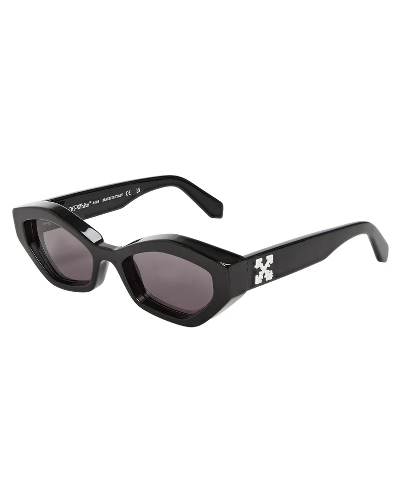OFF-WHITE Off White - "Hilo" Sechseck-Sonnenbrille für Herren/Damen Unisex (Schwarz/Dunkelgrau Schwarz