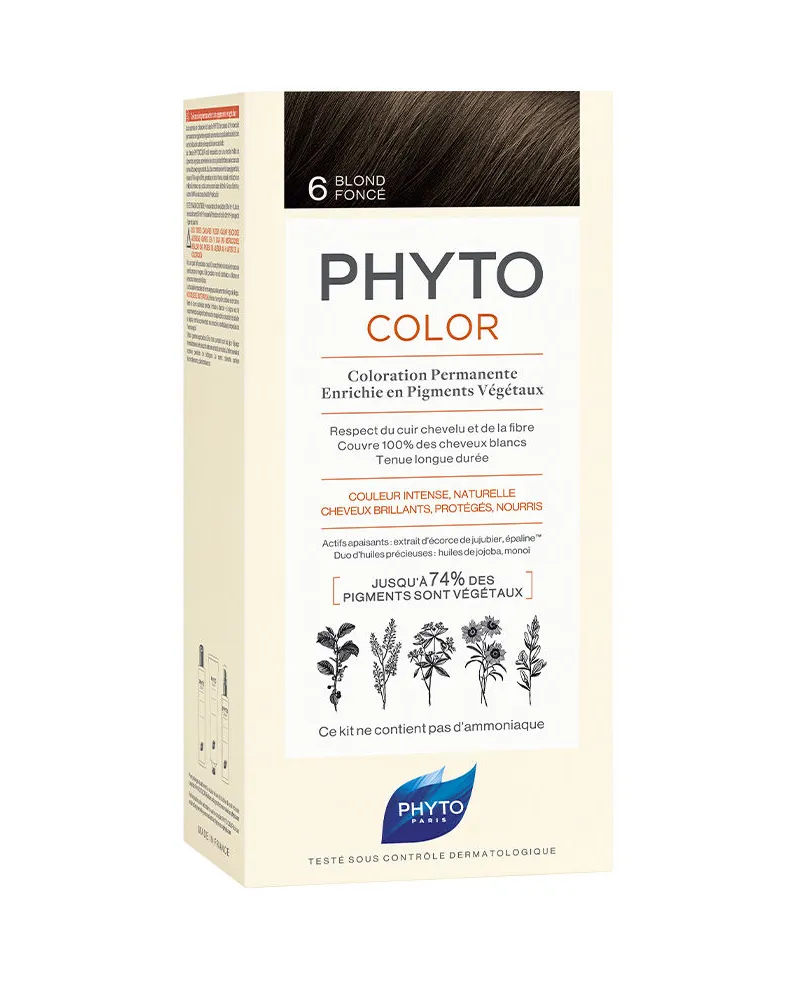 PHYTO color #6-rubio Oscuro 