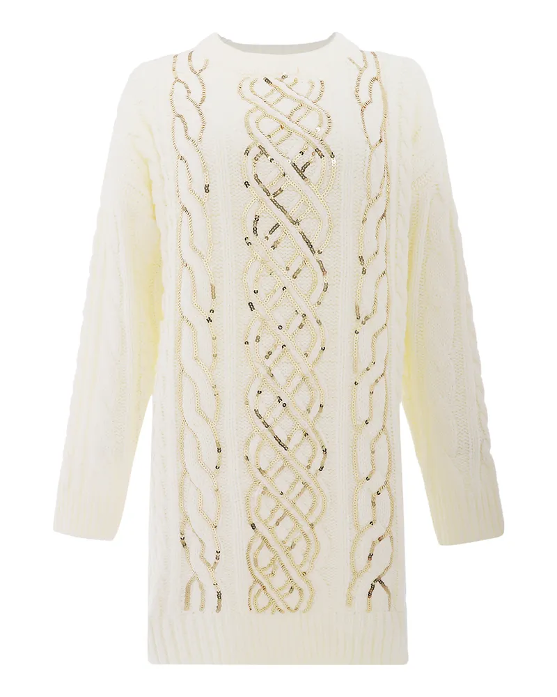 FAINA Pullover Damen Wollweiß Wollweiß