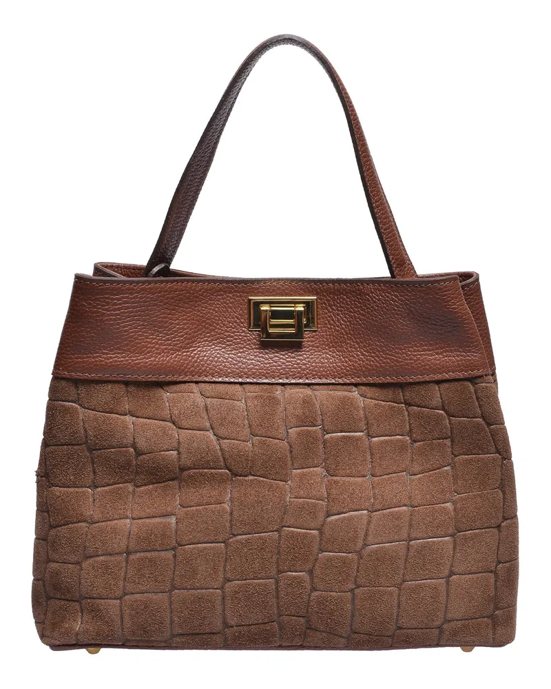 Anna Luchini Braun Rindsledertasche Braun