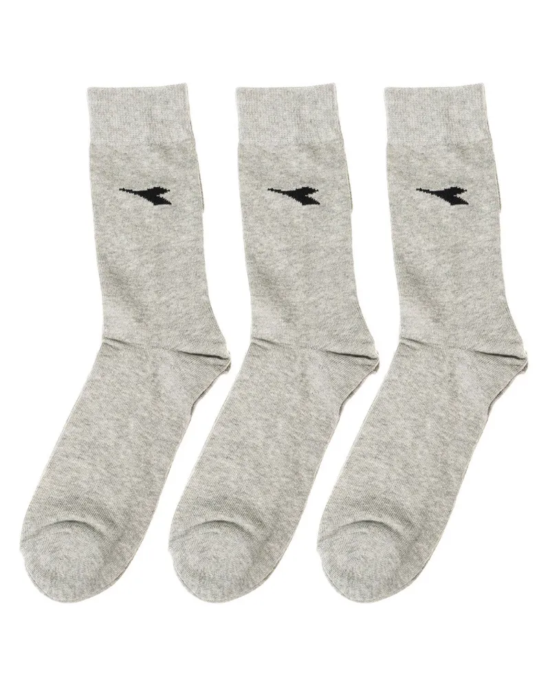 Diadora Pack-3 Sport Socken hoher Stock Grau