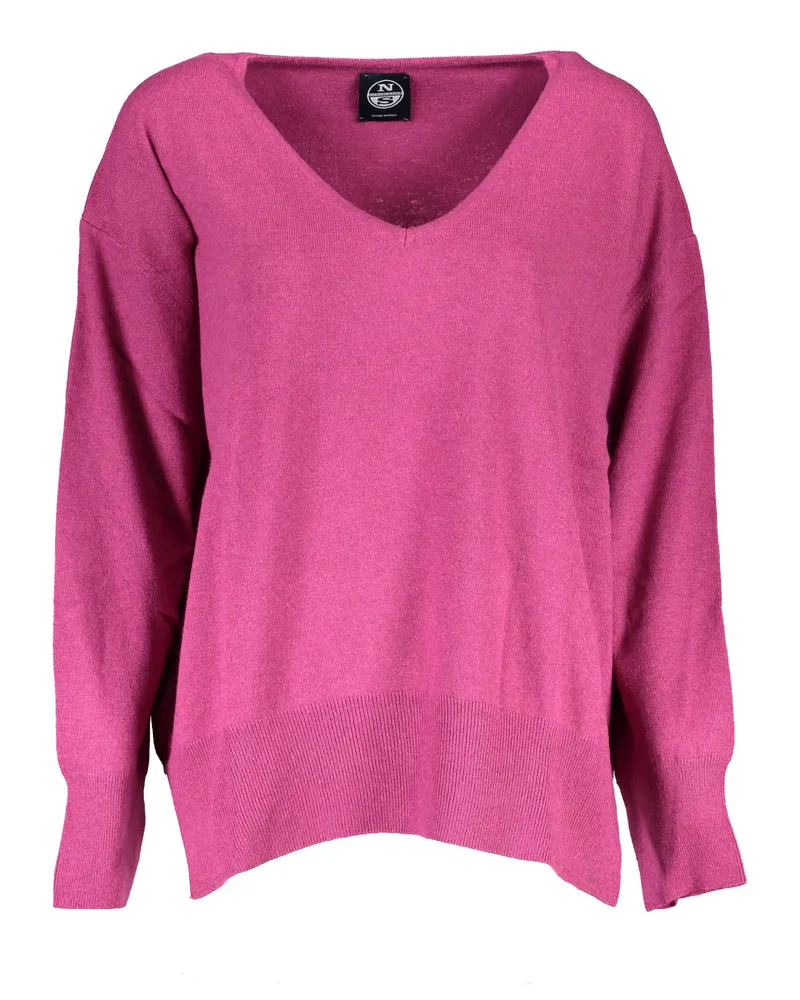 North Sails V-Ausschnitt Merinowolle Pullover Fuchsia