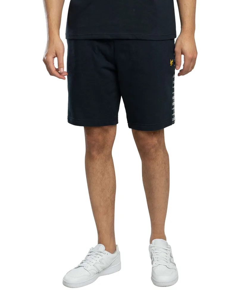 Lyle & Scott Karierte Sweatshorts, Blau Blau
