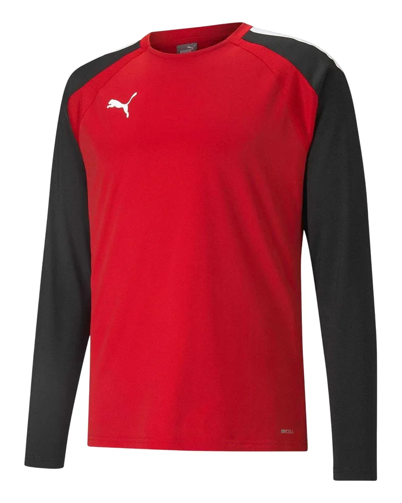 Puma TeamLIGA" T-Shirt für Herren, Langärmlig (Rot/Schwarz Rot